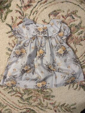 Floral Dress - Light Blue and Yellow